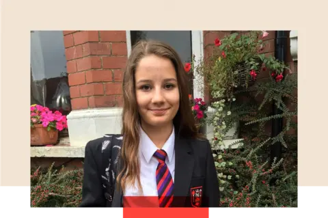 Getty Images Molly Russell, a teenager girl wearing a school uniform