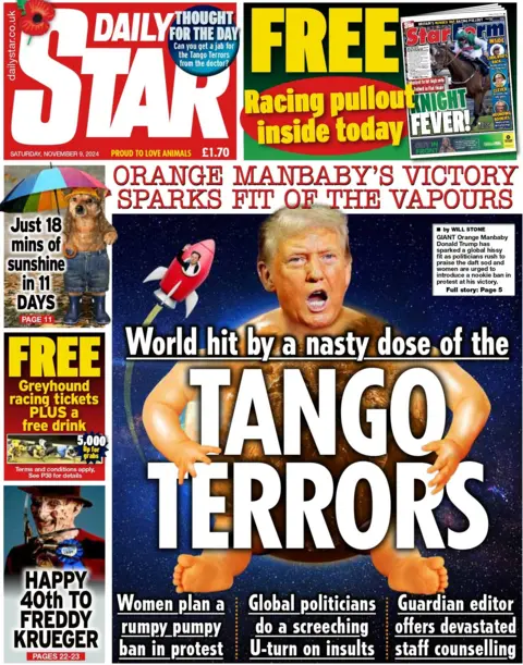 The headline on the front page of the Daily Star reads: "World hit by a nasty dose of the Tango terrors"